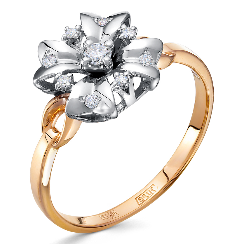 Кольцо, золото, бриллиант, 01-5009